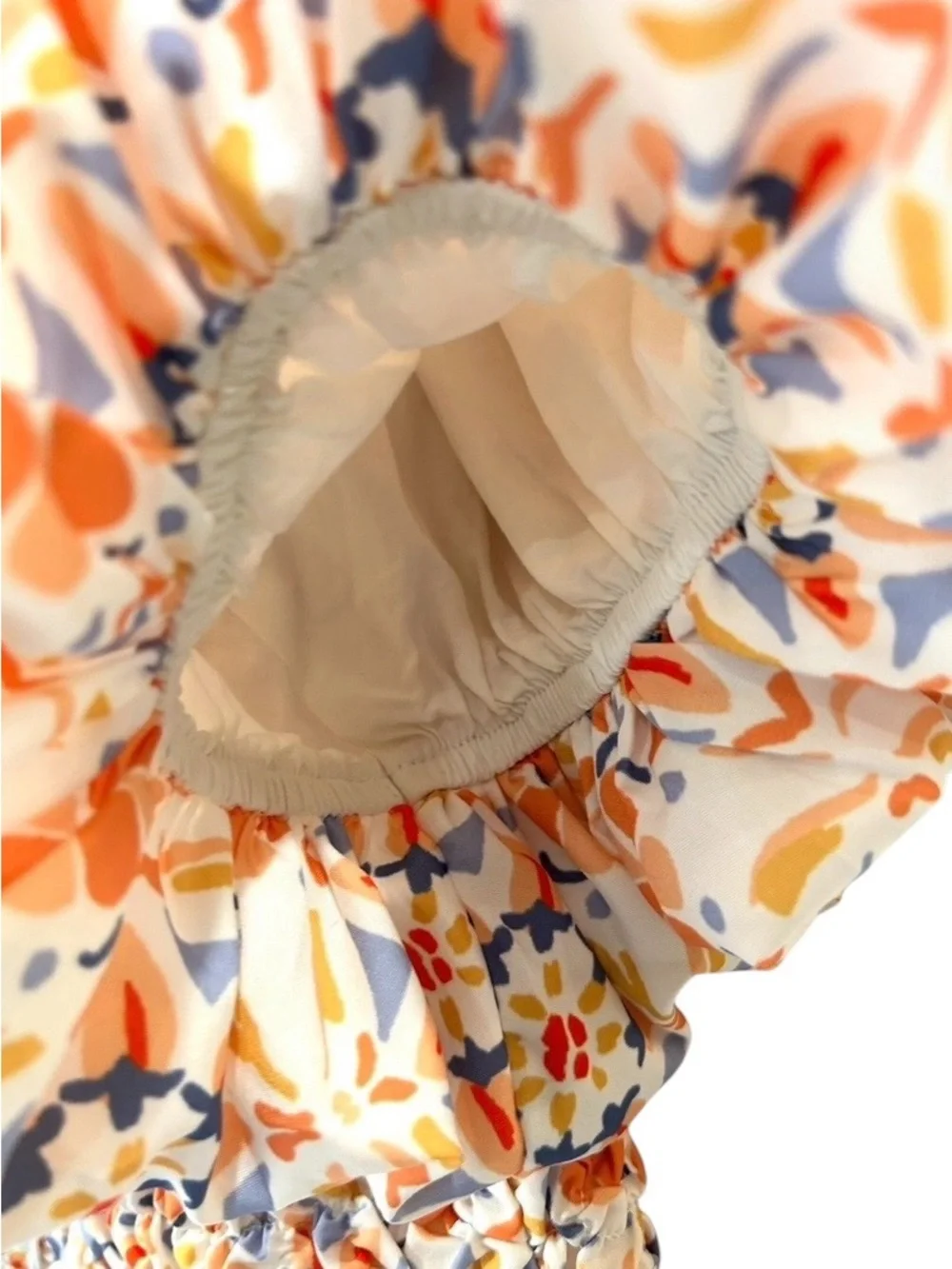 Anthropologie Dolan On or Off The Shoulder Textured Top M Orange Motif smocked
